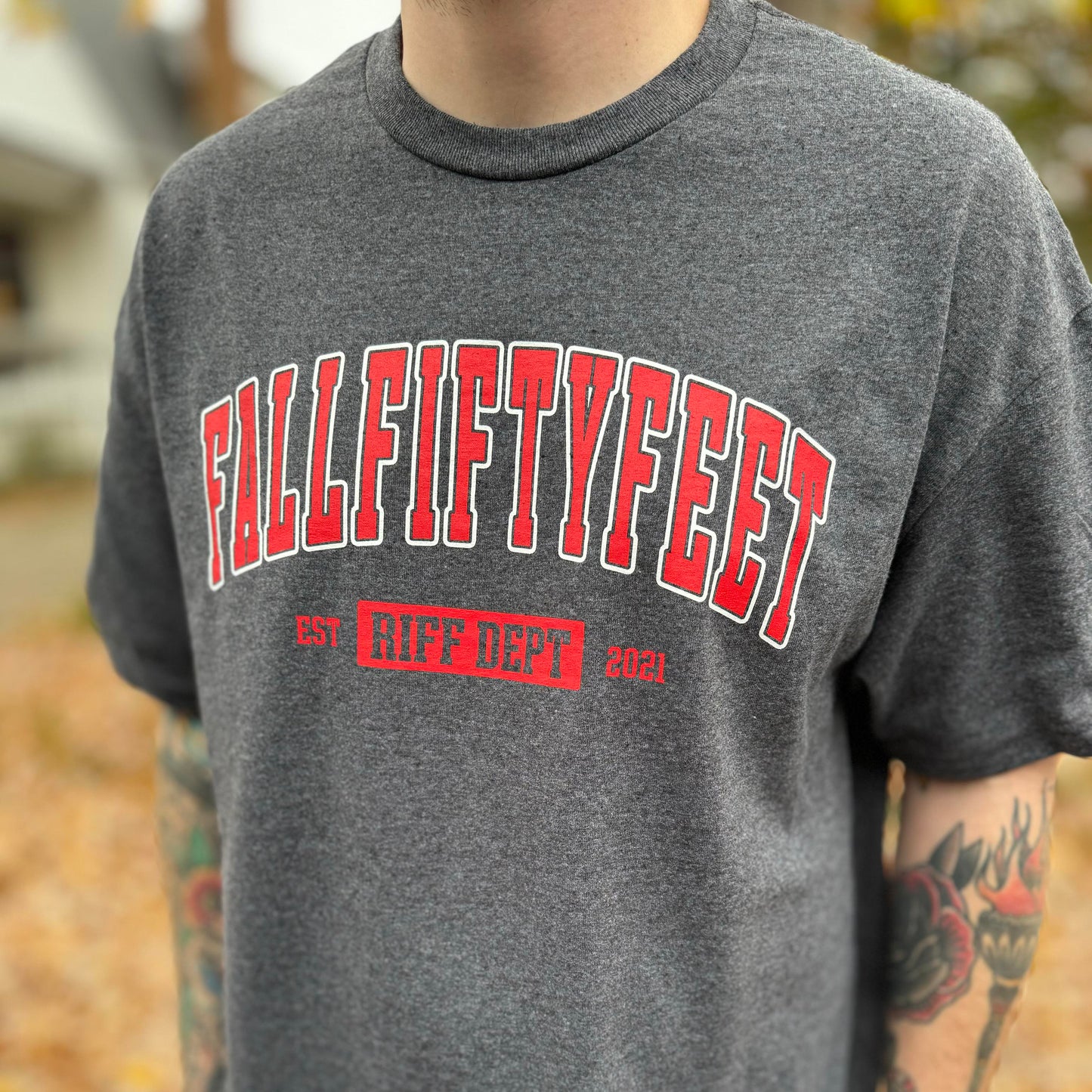 Riff Dept Tee (Charcoal/Red)